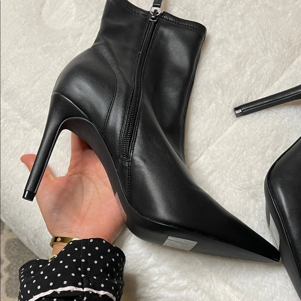 Elegant Black Women's Ankle Boots - Picture 3 of 11